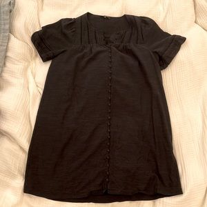 Madewell Medium Pleated Button-Front Shift Dress AB281